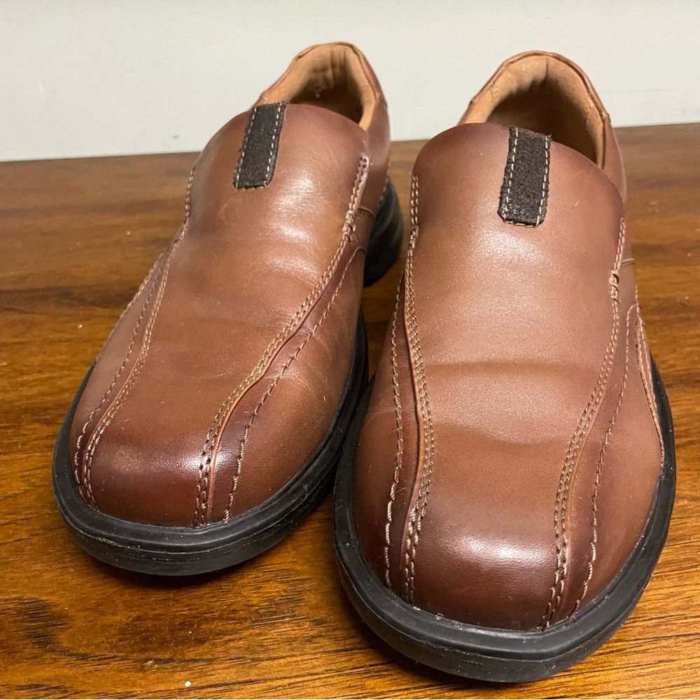 Clarks Mens Gessler Step Tan Comfort Insole Loafers 12 Medium